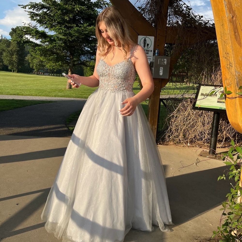 Silver prom dress
